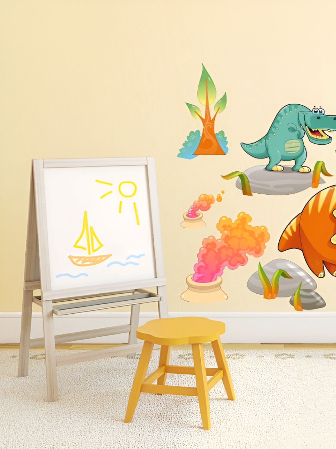 LANSTICK Wlid Animals Self-Adhesive Wall Sticker