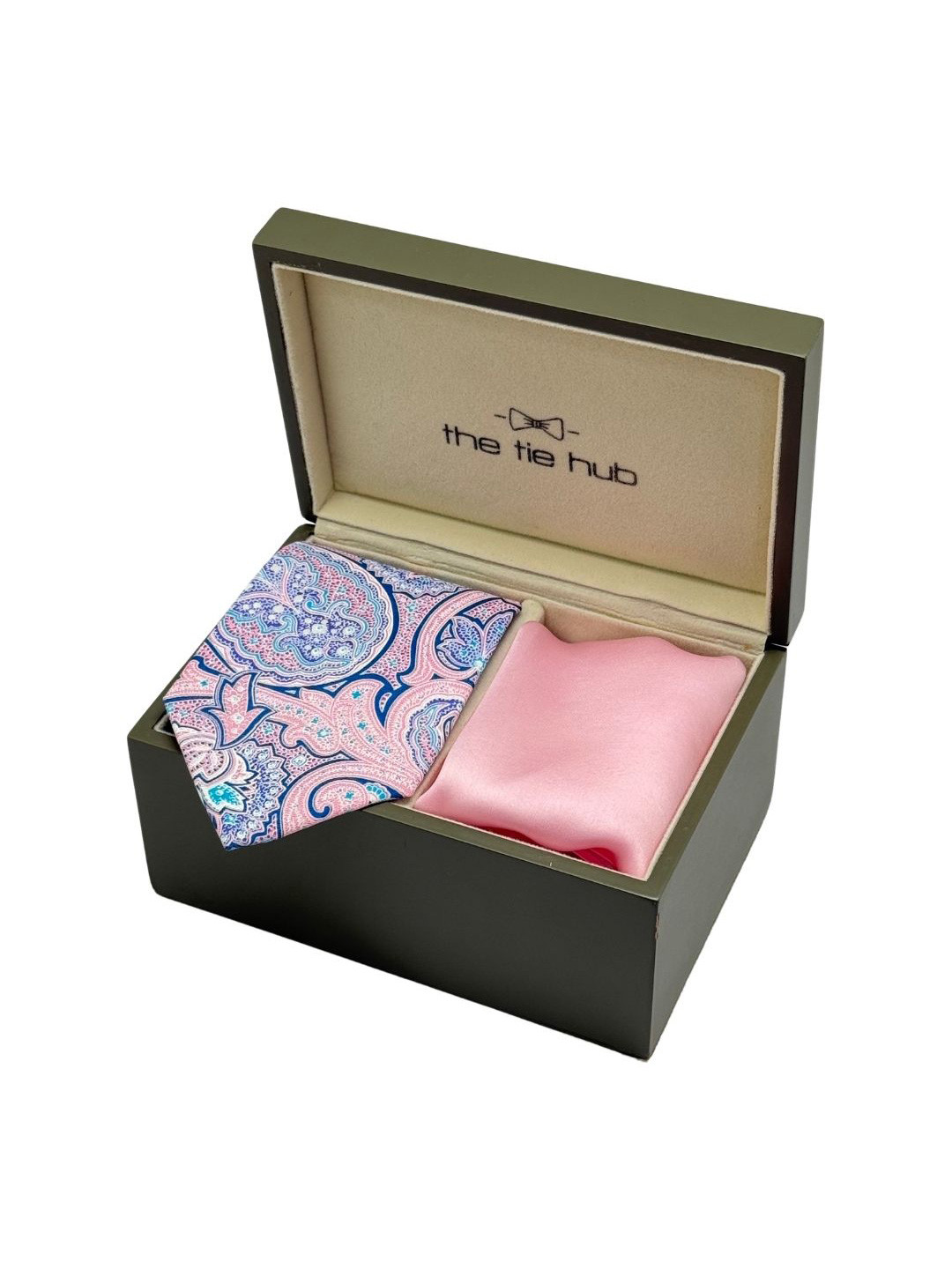 The Tie Hub Men Accessory Gift Set Of Textured Necktie And Pocket Square