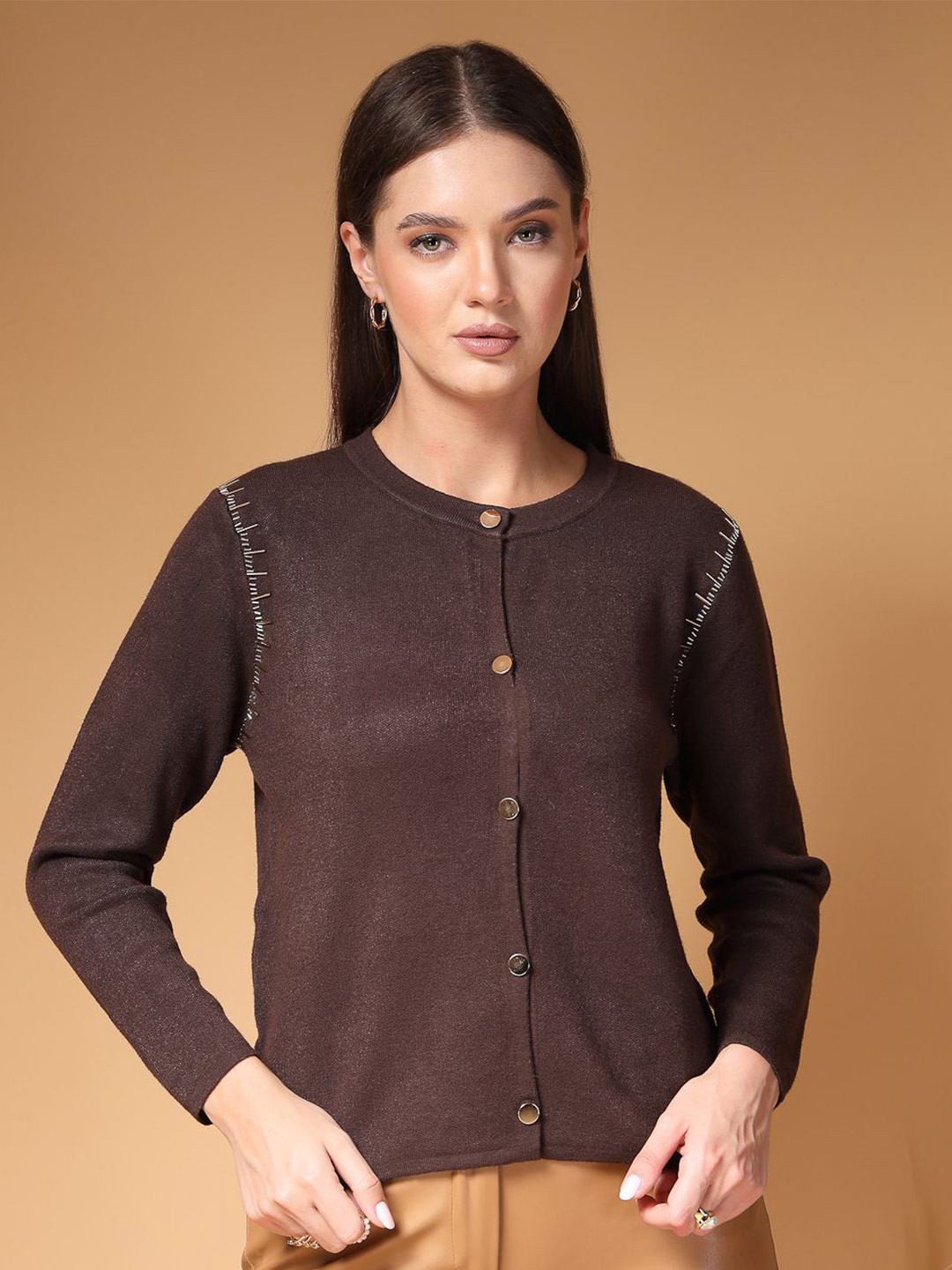 Mafadeny Women's Stylish Buttoned Cardigan