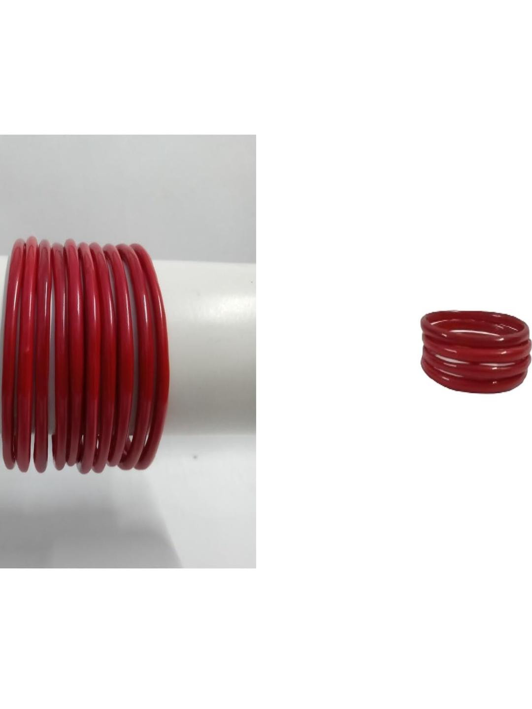 SOMIL Set Of 14 Red Antique Alloy Bangles