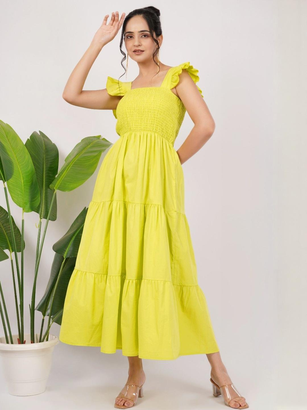 Deshi Girl Flared Sleeve Fit & Flare Maxi Dress