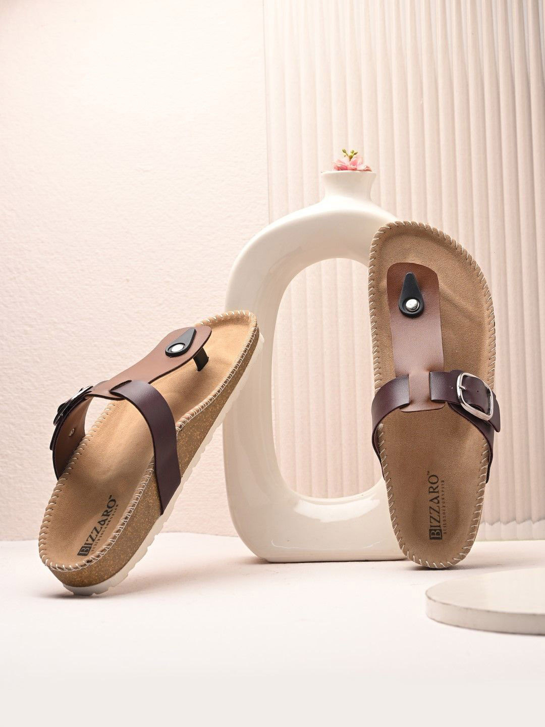 BIZZARO Women T-Strap Flats with Airmax Sole