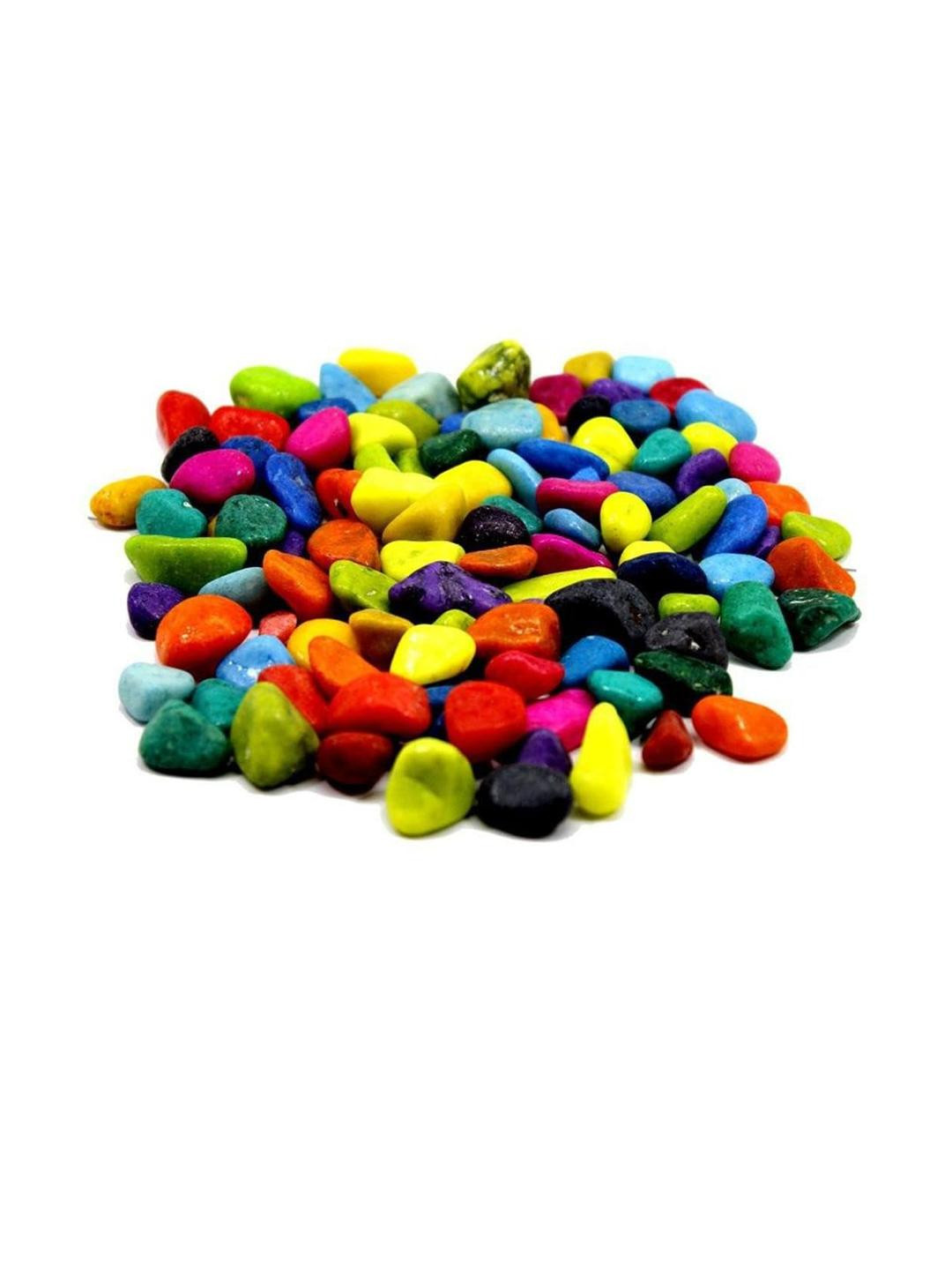 Somil Multicolor Pebbles/Stones for Garden, Plants, Lawns, Aquariums, Fish Pots, Home Decor, Vases, Furniture Filler. Size: 10-30mm, Shiny Multicolor -A143