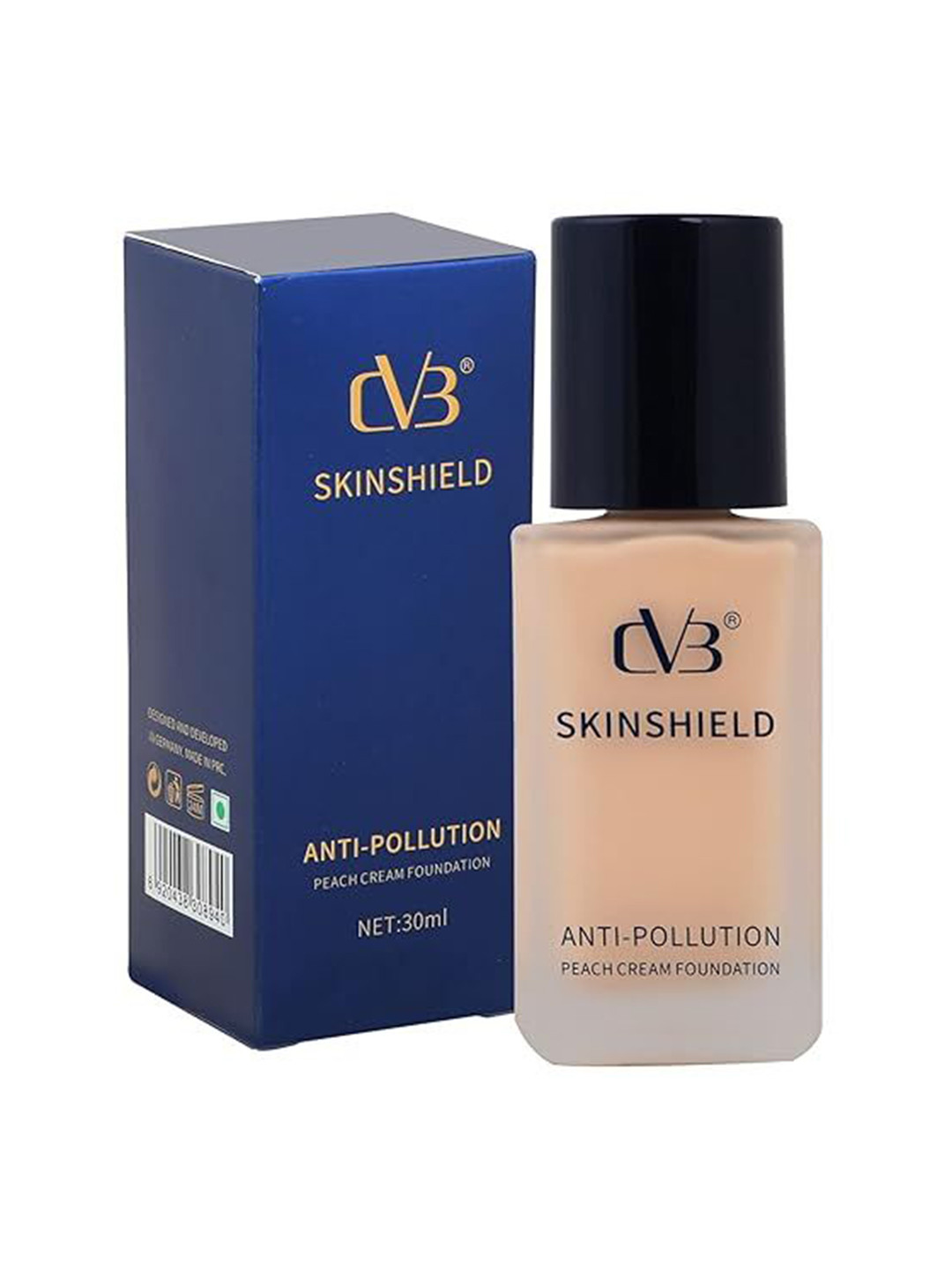CVB Skin Shield Anti Pollution Peach Cream Foundation - 30 ml - White Ivory 01