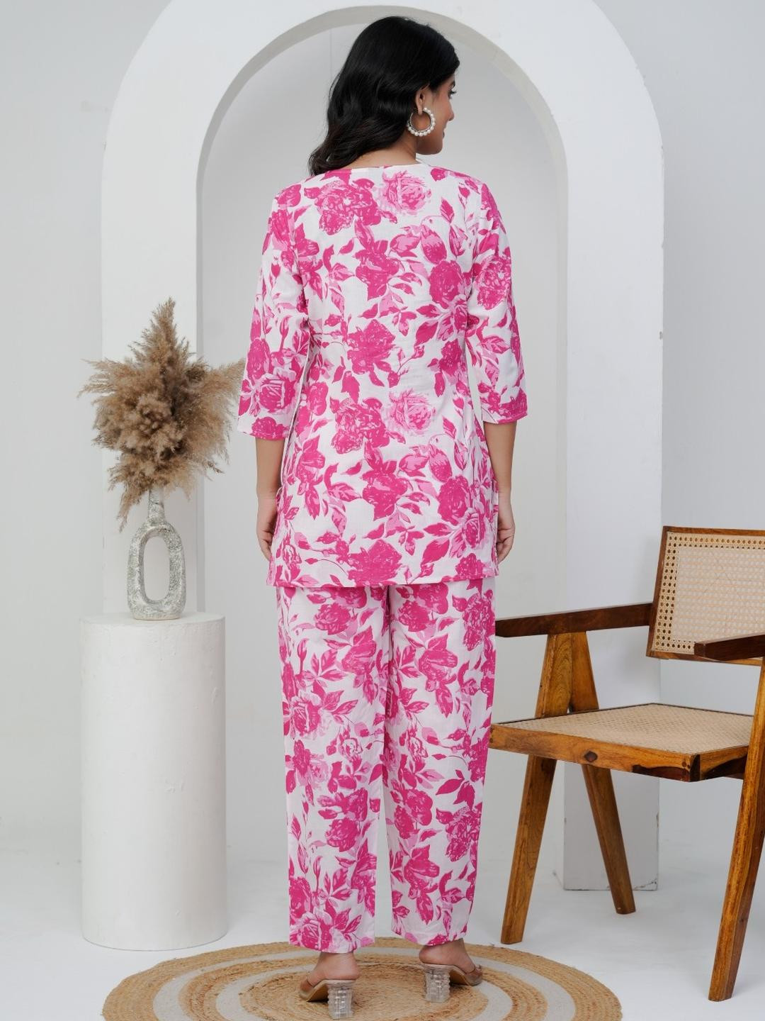 Genade White  Cotton Blend Clothing Set