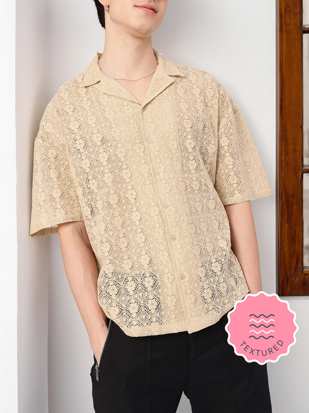 Kook N Keech Knitted Oversized Fit Sheer Shirts