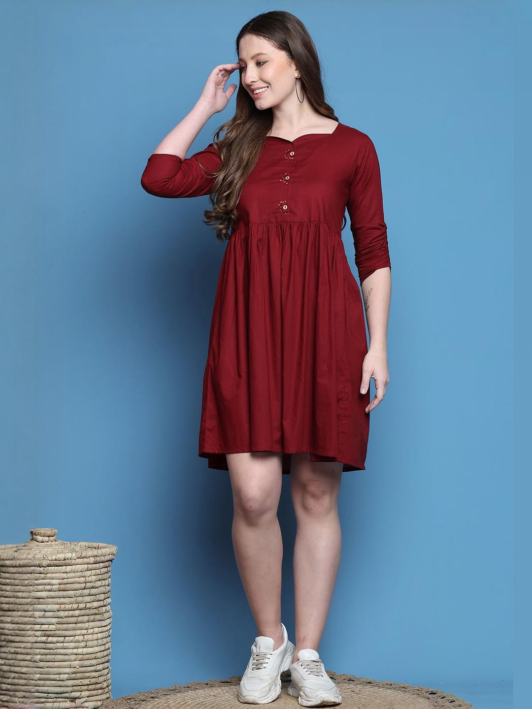 KALINI Floral Print A-Line Dress