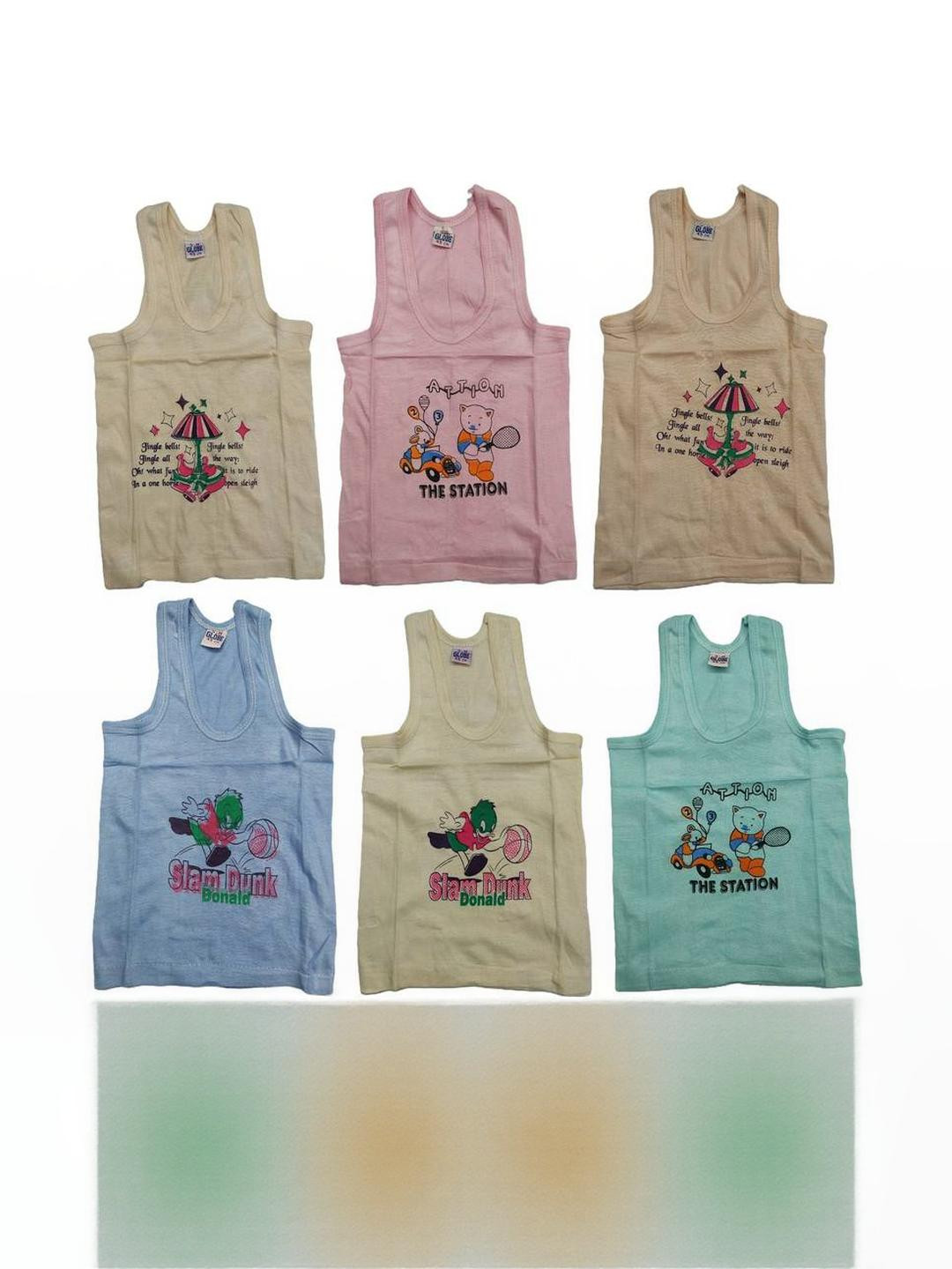 TINY HANDS Kids Pack Of 6 Pure Cotton Innerwear Vests
