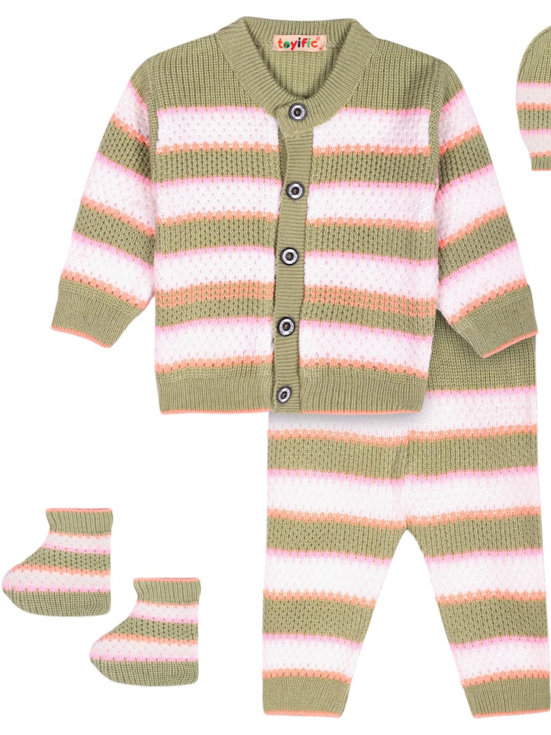 toyific Infants Woollen Winter Set with Booties & Cap