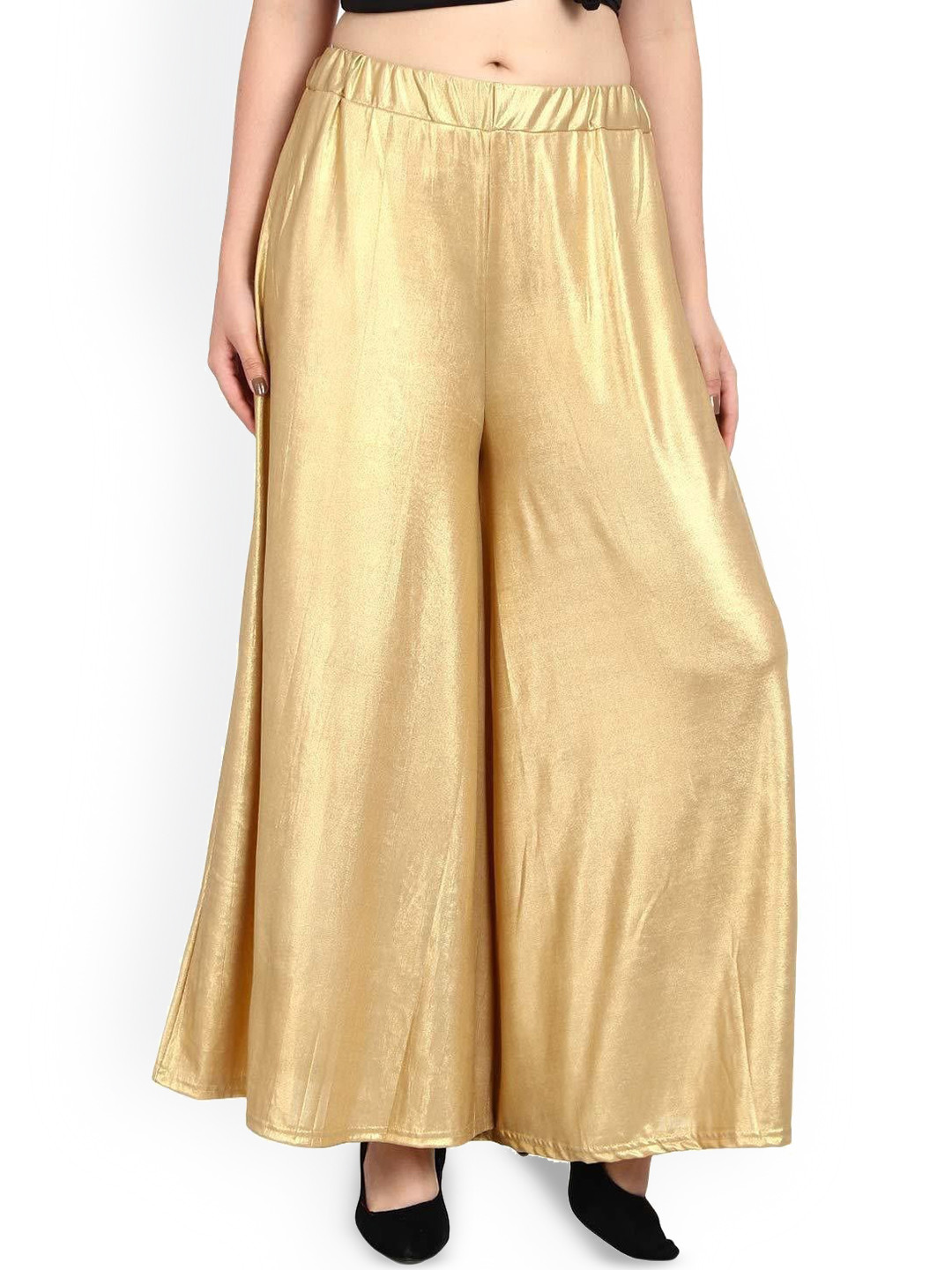 SRISARAS Women Sheen Flared Cotton Palazzo