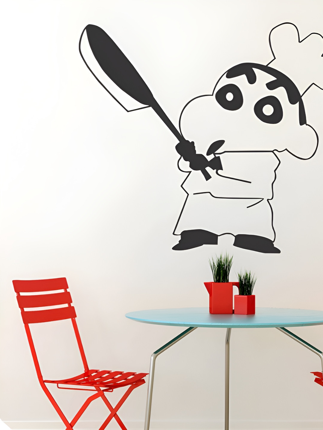LANSTICK Black Shinchan Chief Self-Adhesive Wall Sticker