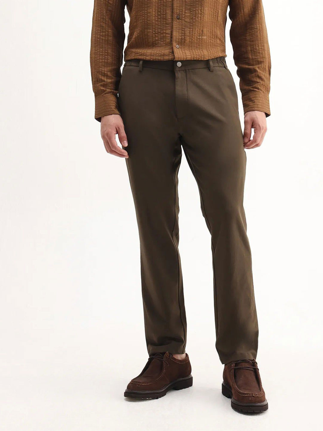 RARE RABBIT TRAVEL-AW25 Men Tailored Regular Fit Mid-Rise Formal Trousers