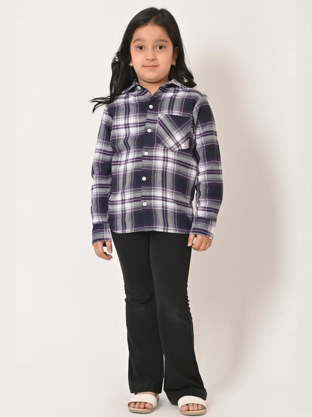 Cloth Bites Unisex Kids Tartan Checks Checked Casual Shirt
