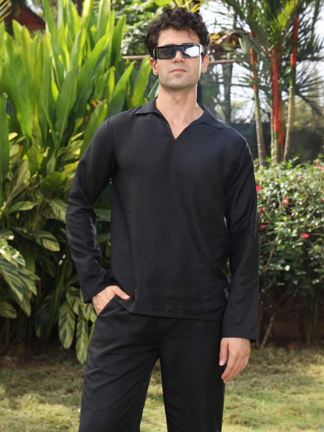 ROAR FOR GOOD Men Patchwork Pastels Kurta