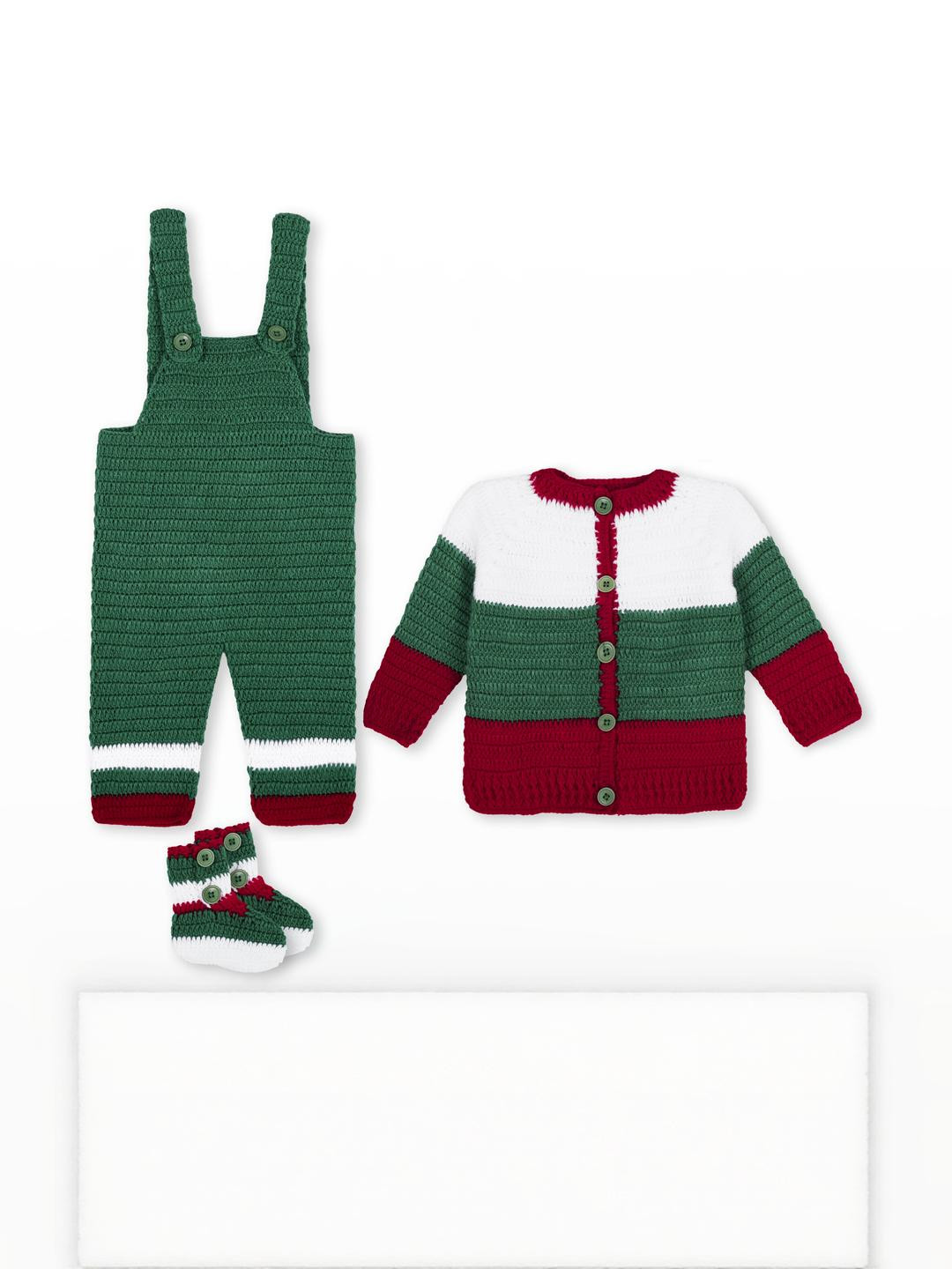 Muskan Red Self Design Pure Wool Clothing Set