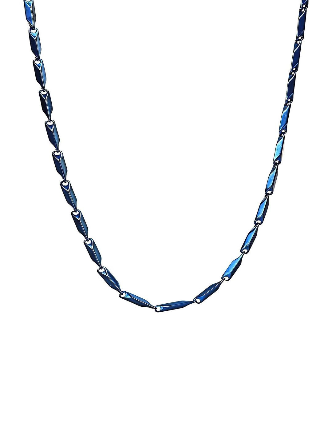 THE MEN THING Blue Stainless Steel Minimal Chain