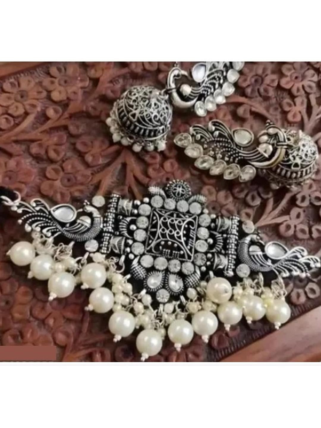 Sangria Oxidised Necklace & Earrings Set