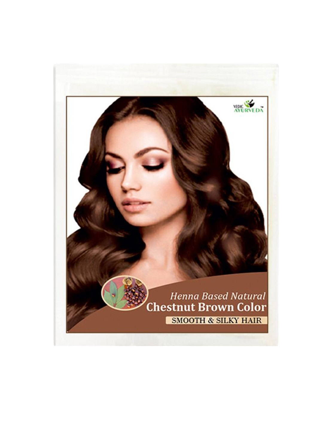 VEDICAYURVEDA Set Of 6 Henna Based Natural Hair Color - 10 g Each Chestnut Brown