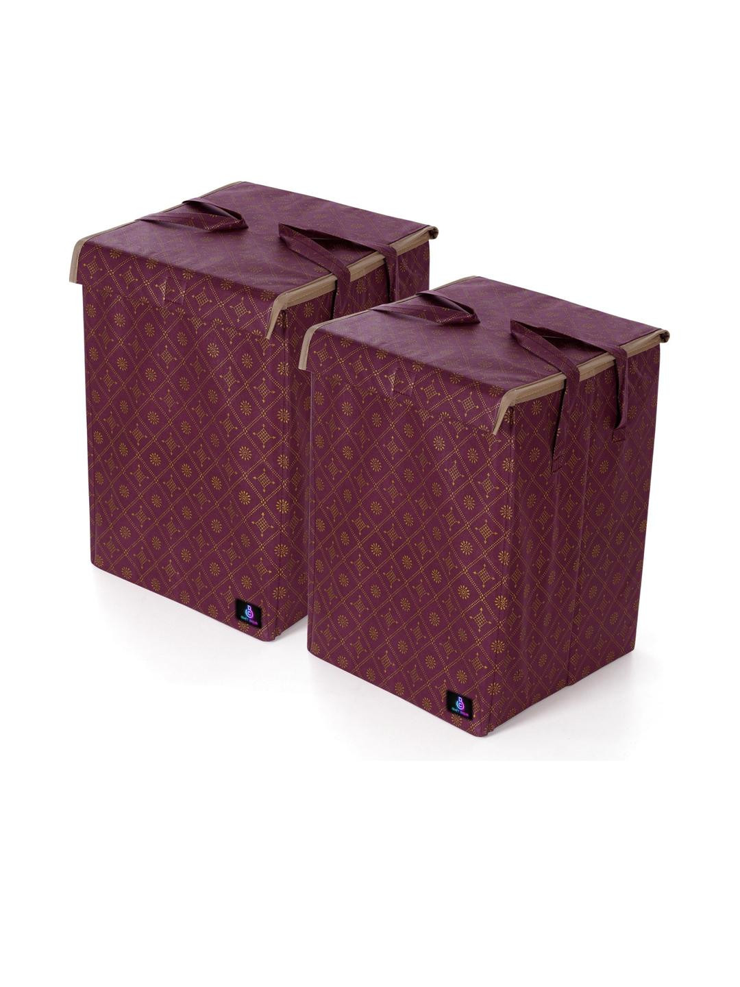 Craft Bazar Brown Set Of 2 Laundry Basket With Lid