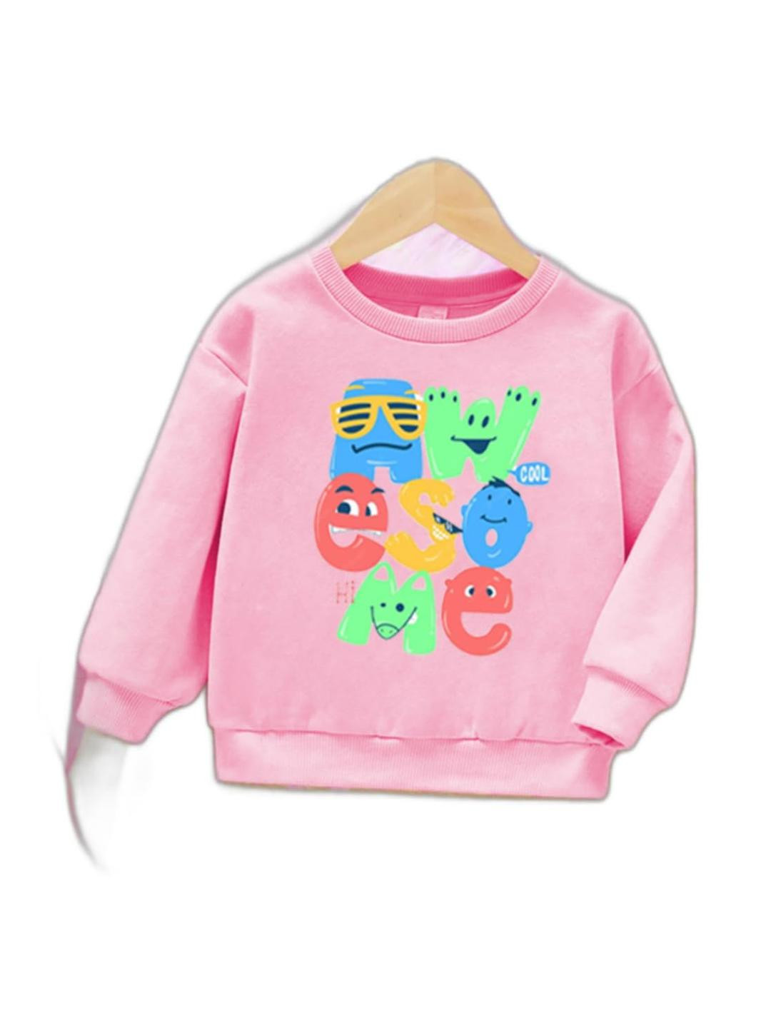 Joggers Park Kids-Unisex Pink Cotton Sweatshirts