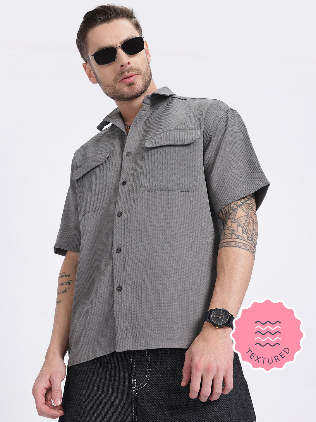 glitchez Textured Relaxed Shirt
