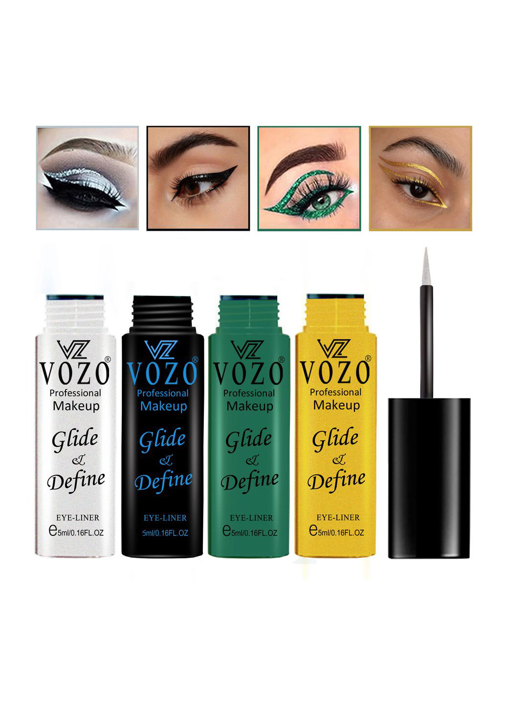 VOZO Set Of 4 Glide & Define Liquid Eyeliner - 5 ml Each - Set No.14