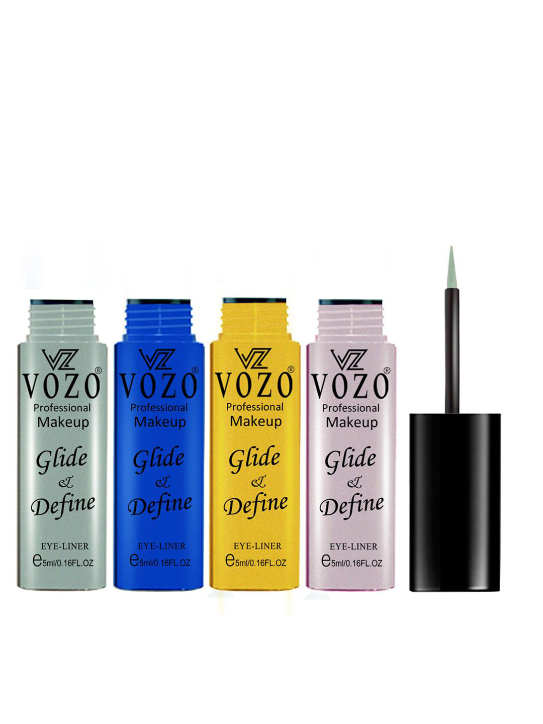 VOZO Set Of 4 Glide & Define Liquid Eyeliner- 5 ml Each- 02-08-10-11