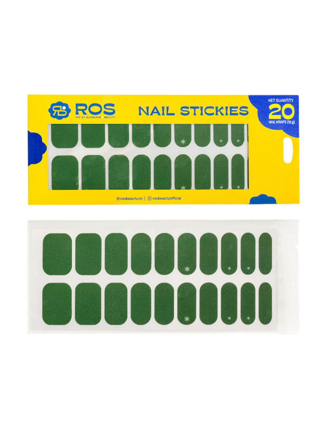 Ray Of Sunshine- ROS Beauty Set Of 20 Peel & Stick Nail Art Stickers- Under The Mistletoe