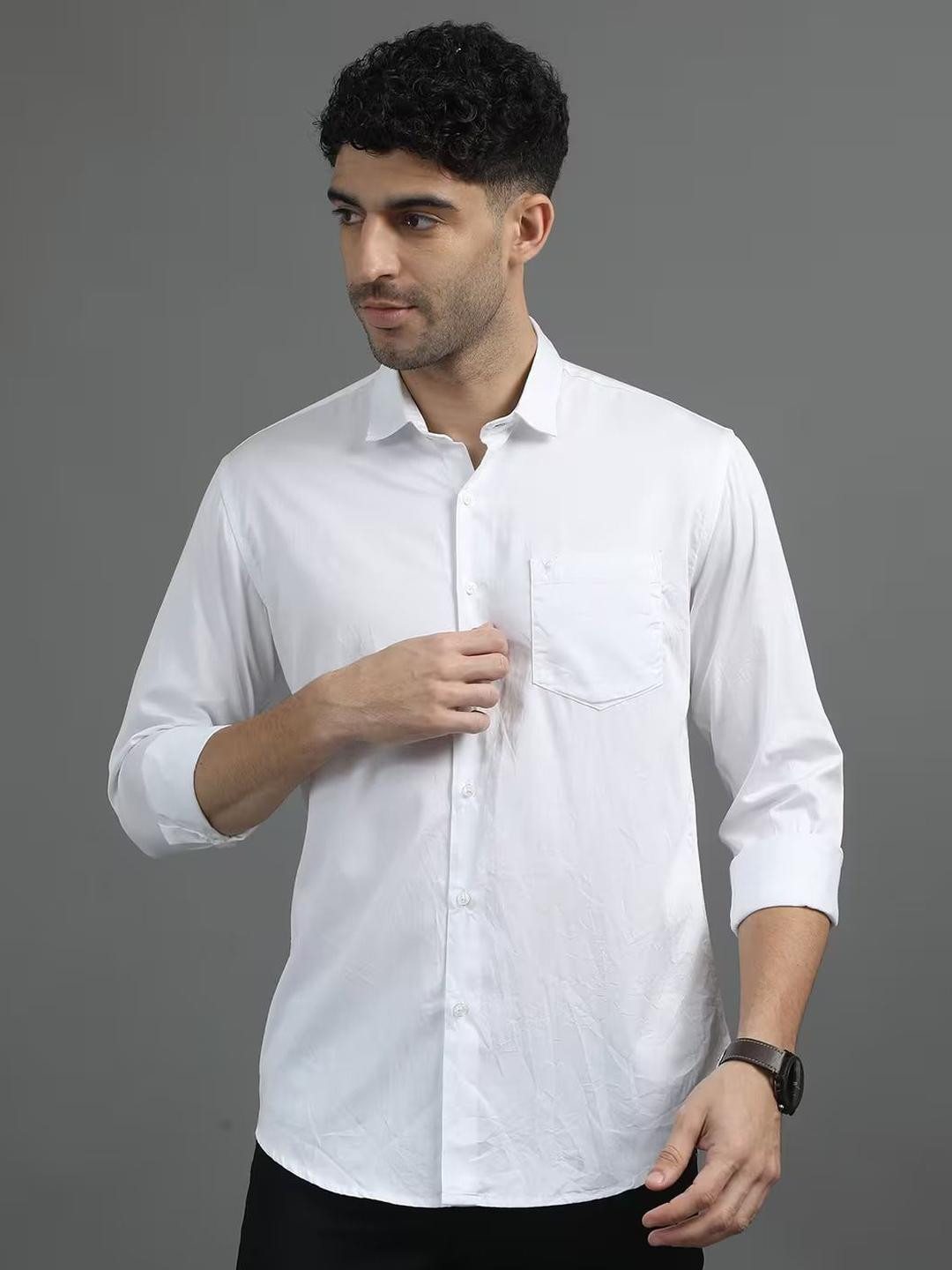 VILLAIN India Slim Spread Collar Slim Fit Pure Cotton Casual Shirt