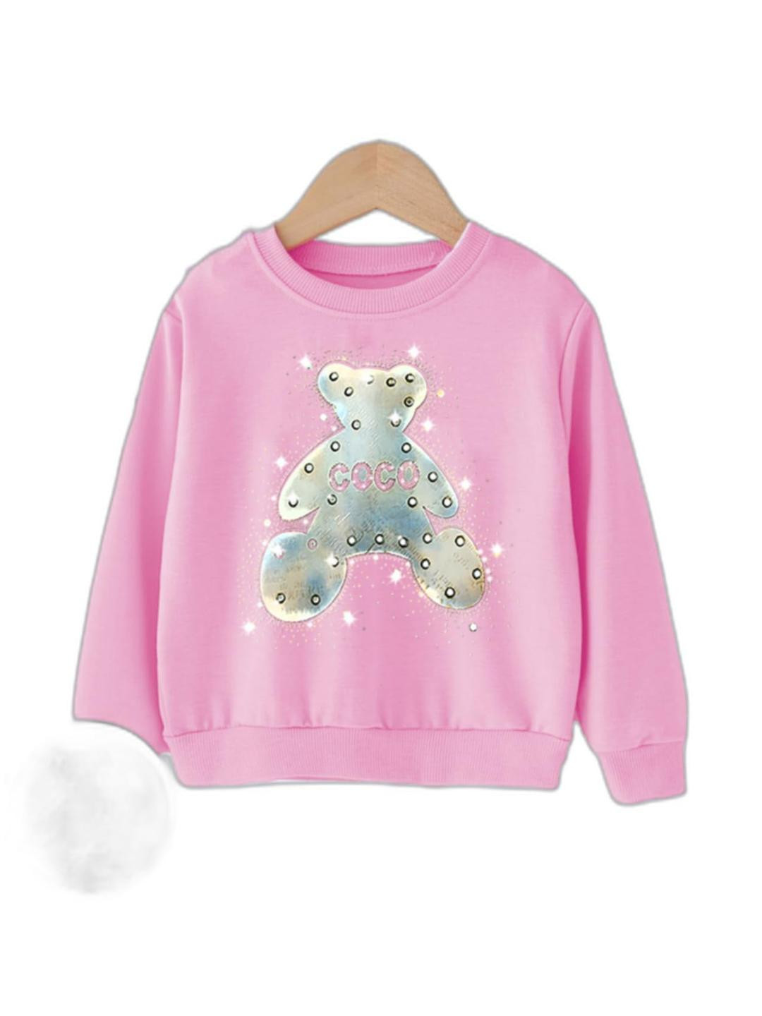 Joggers Park Kids-Unisex Pink Cotton Sweatshirts