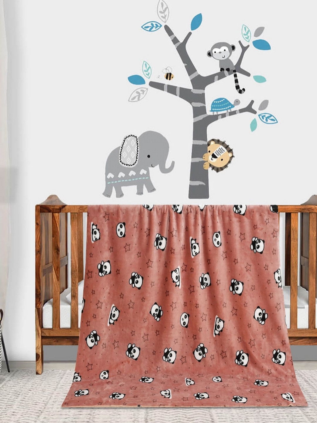 Florida Flannel Baby Brown Abstract Printed Summer 300 GSM Microfiber Blanket