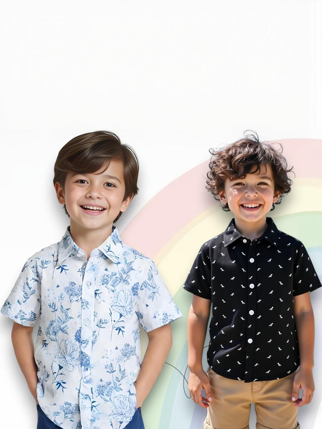 KIDGARB Boys Pack Of 2 Printed Casual Shirts