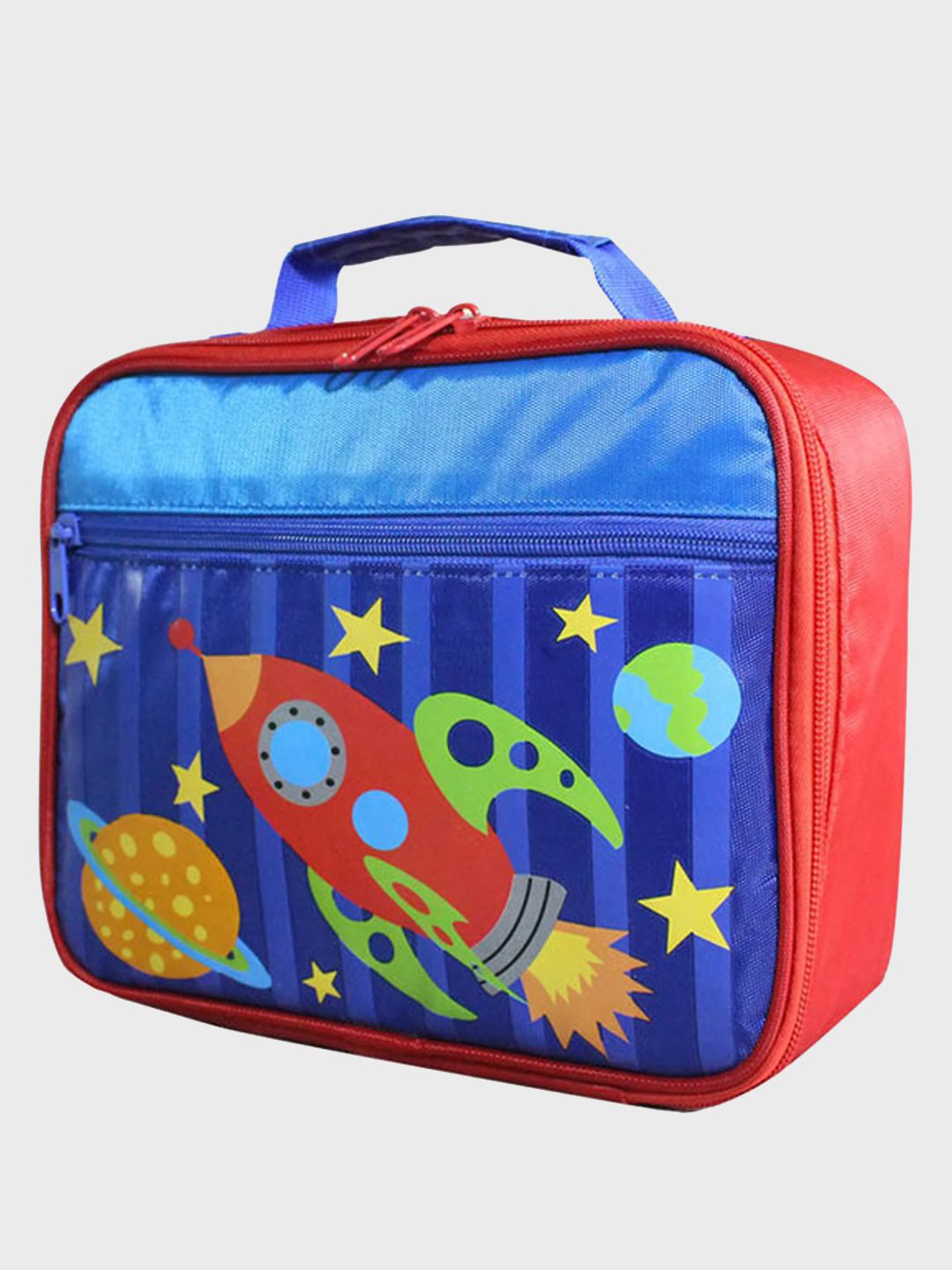 Little Surprise Box LLP Kids Red & Blue Space Theme Compartment Lunch Bag