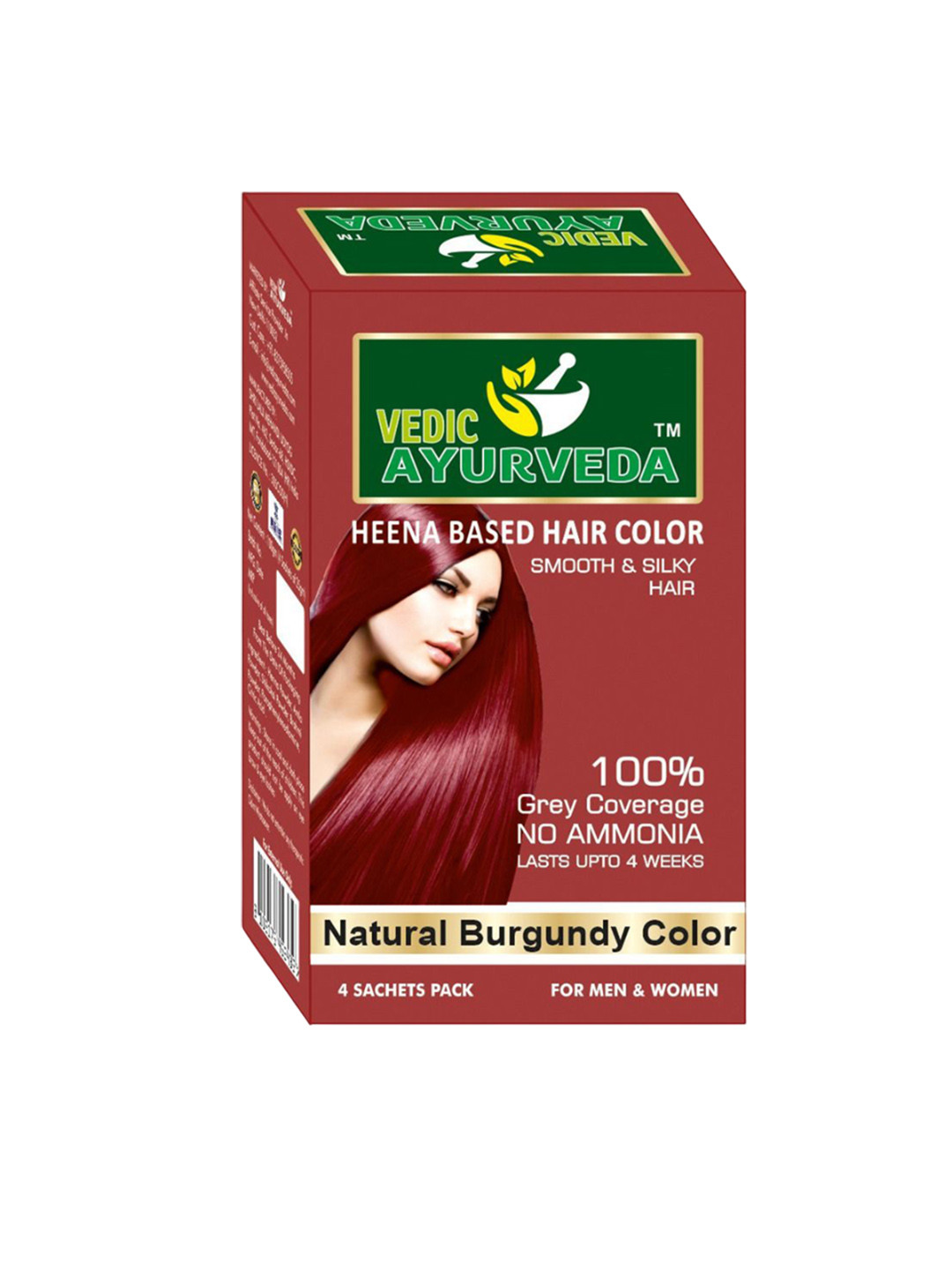 VEDICAYURVEDA Henna Based Ammonia Free Hair Color - 100 g - Burgundy