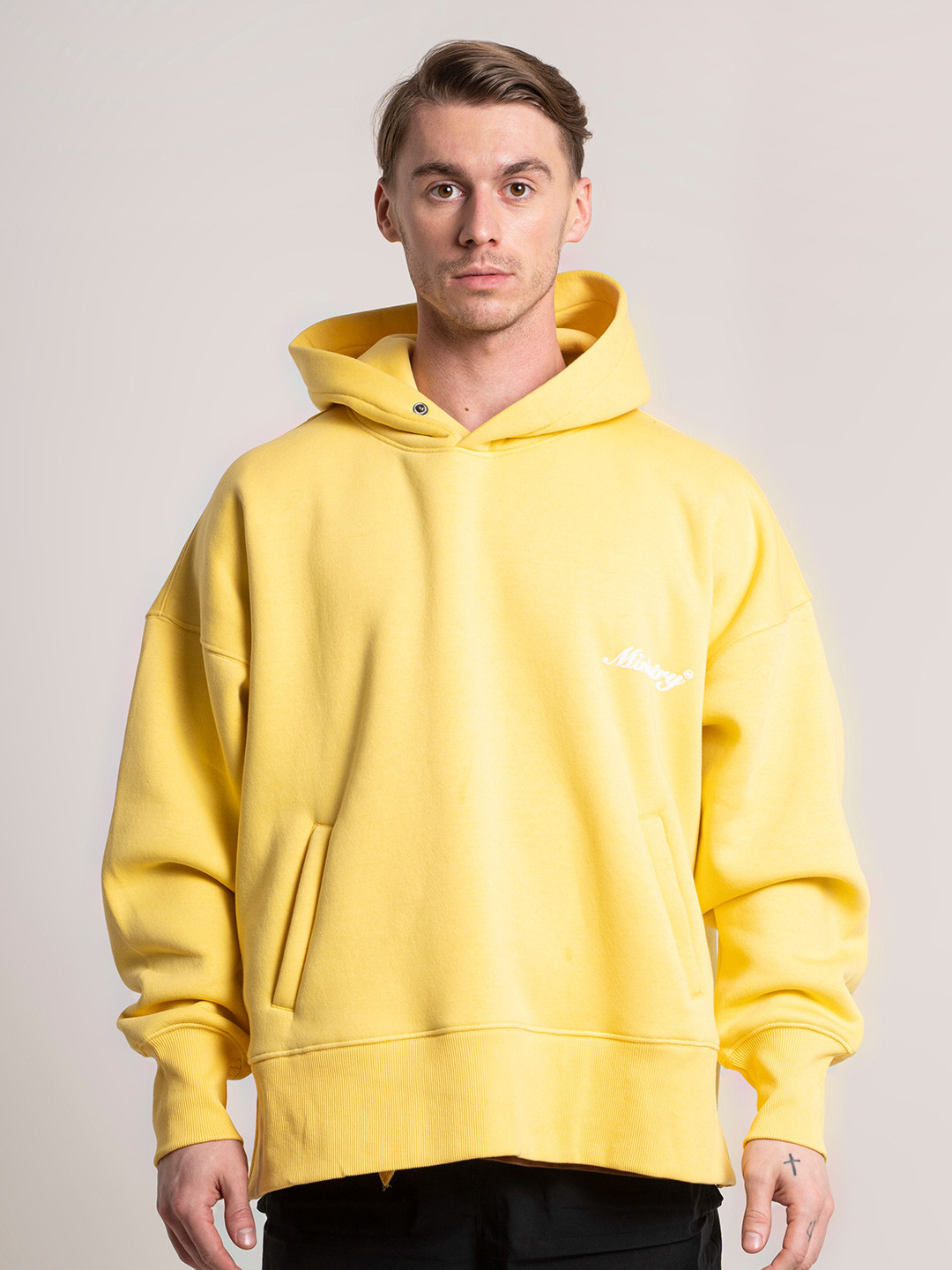 ministry Women Typography Printed Hooded Oversized Cotton Pullover