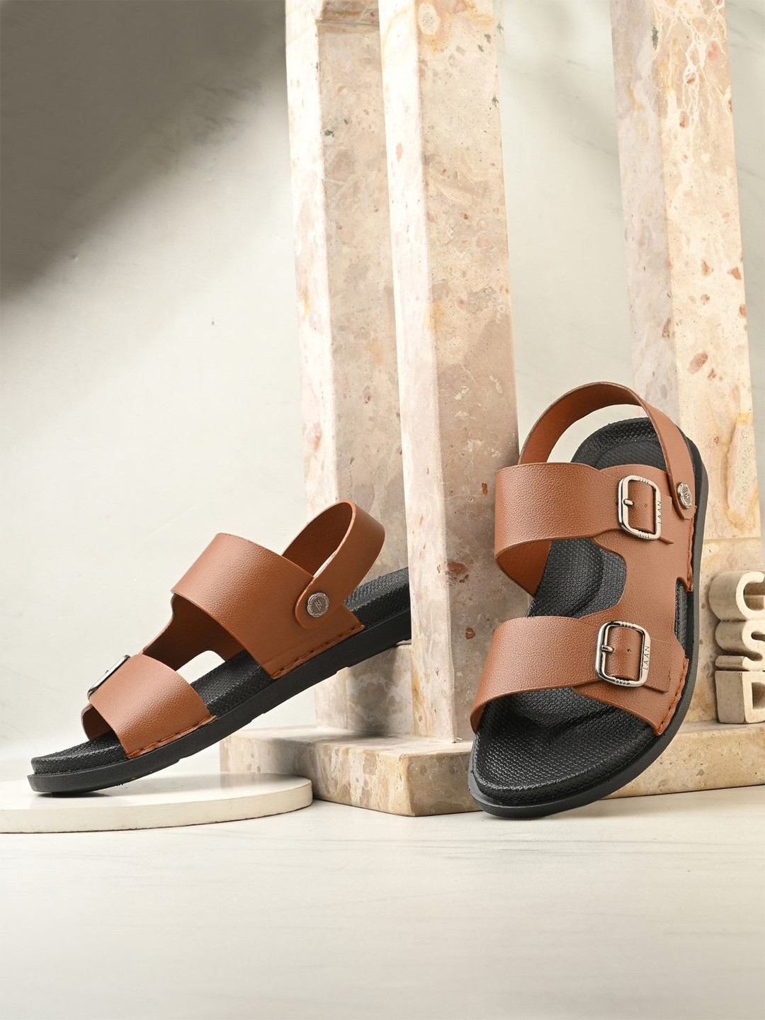 KASTAVA Men Comfort Sandals With Buckle Closure