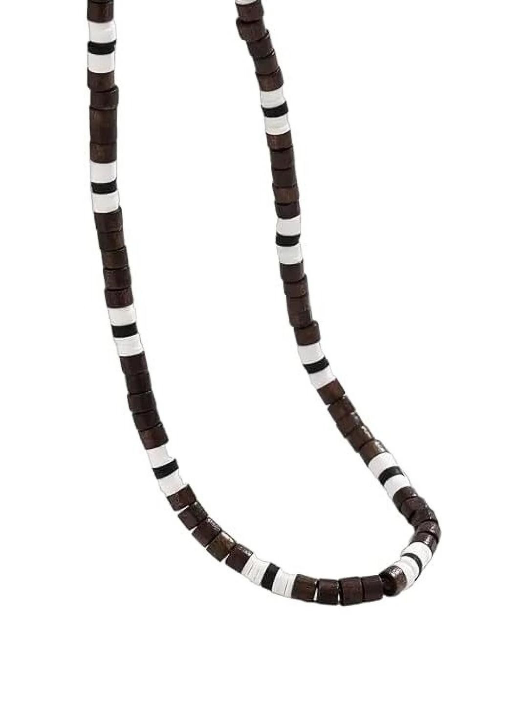 THE MEN THING Brown Alloy Minimal Necklace