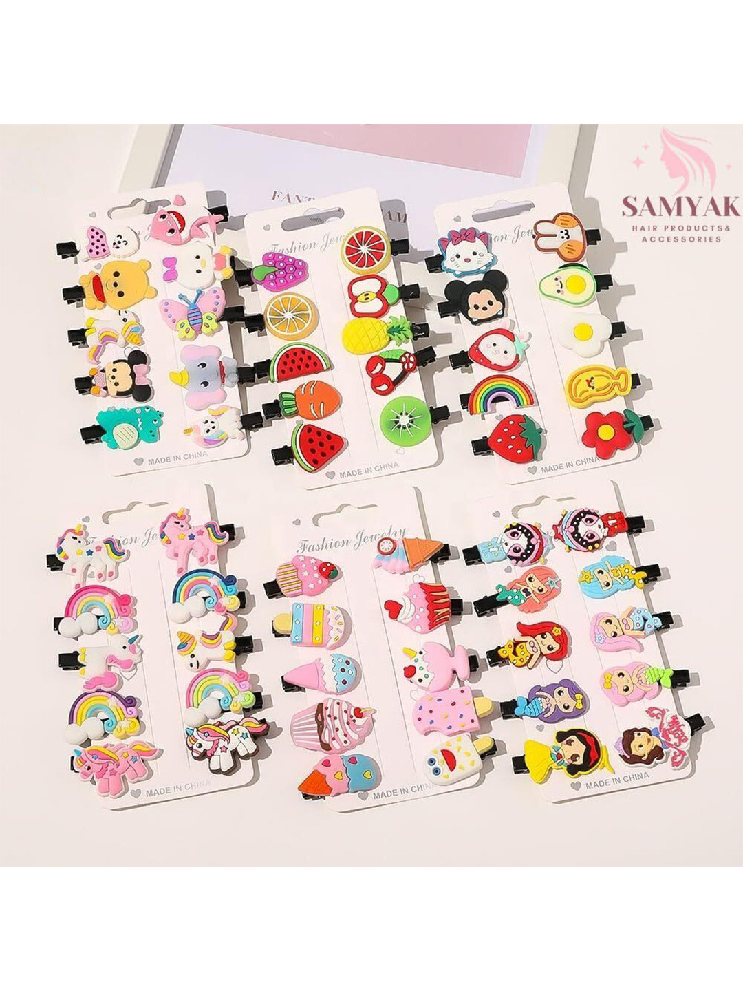 SAMYAK Girls Set Of 60 French Barrette Hair Accessory