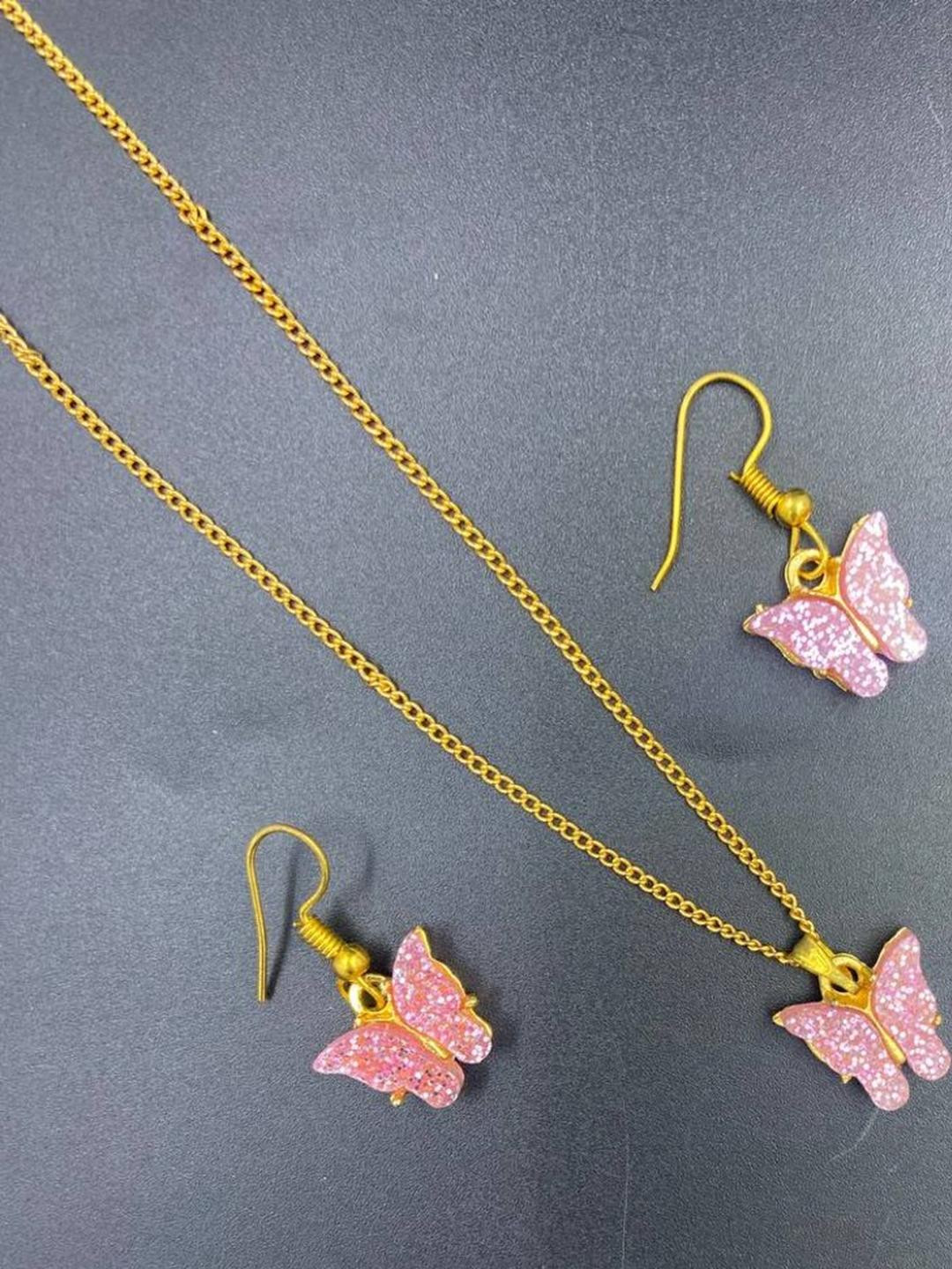 Psight Women Pink Jewellery Set