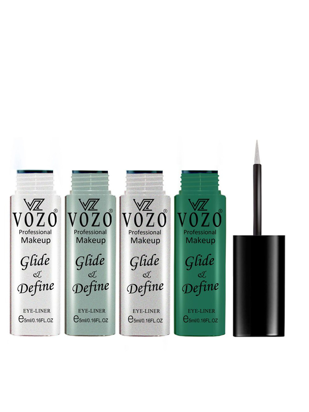 VOZO Set Of 4 Glide & Define Liquid Eyeliner- 5 ml Each- 01-02-03-05