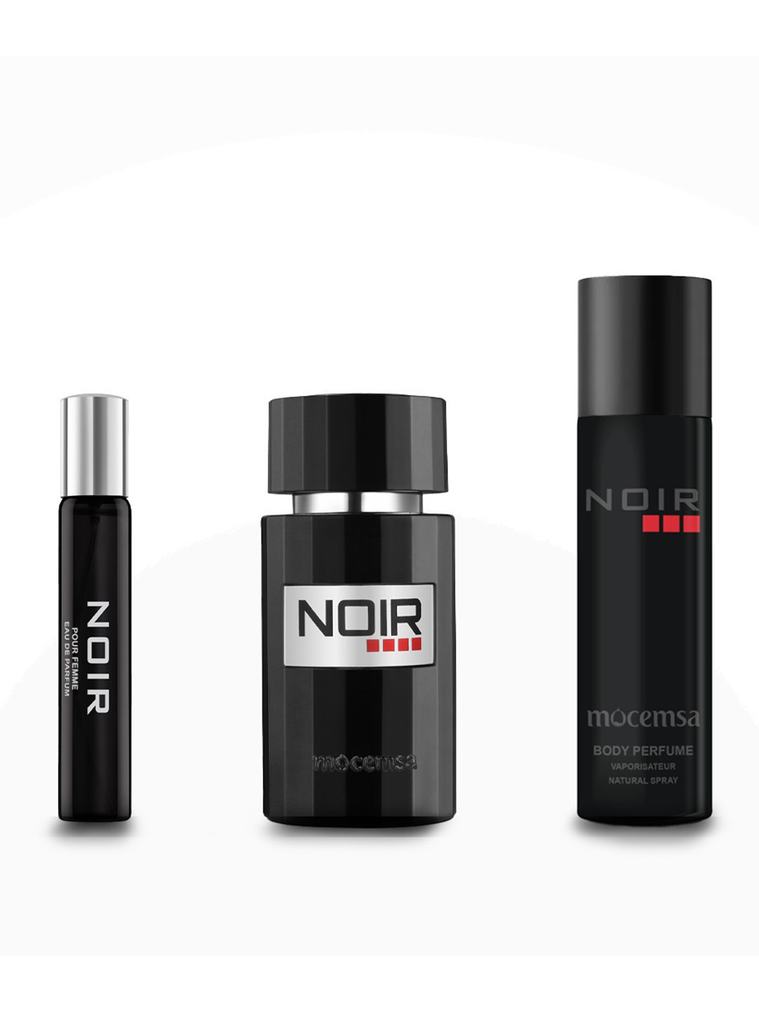 MOCEMSA Set of 3 Men Noir Fragrance Gift Set EDP 100ml & Travel Size - 25ml With Deo 150ml