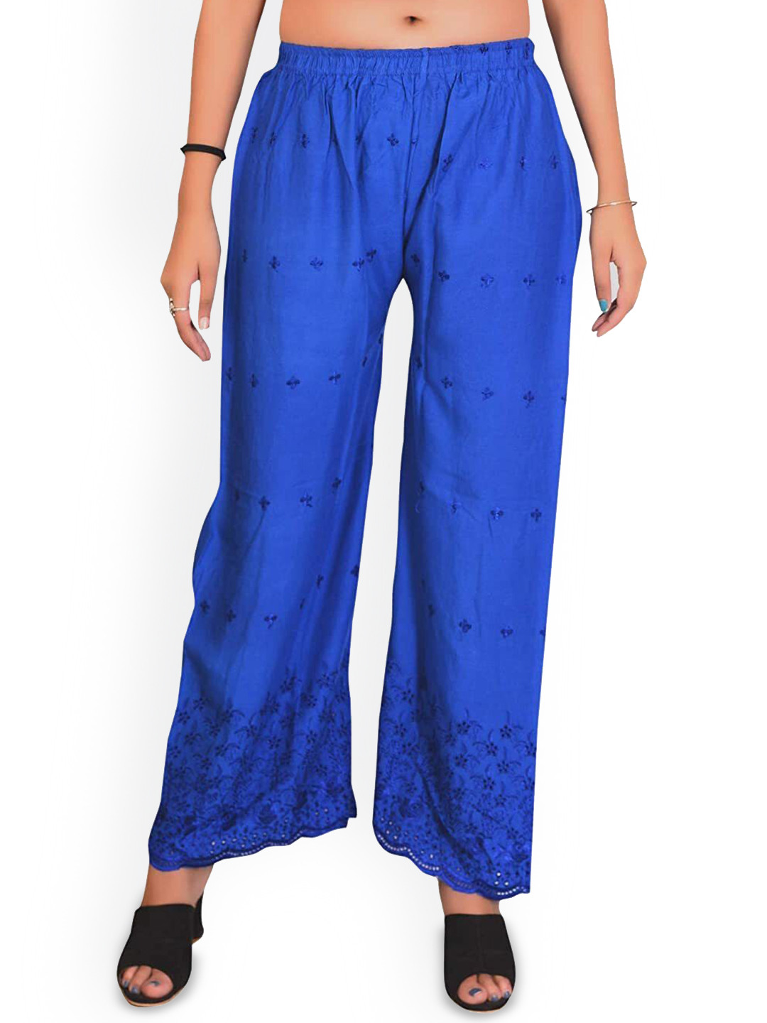 SRISARAS Women Ethnic Motifs Embroidered Flared Ethnic Palazzos
