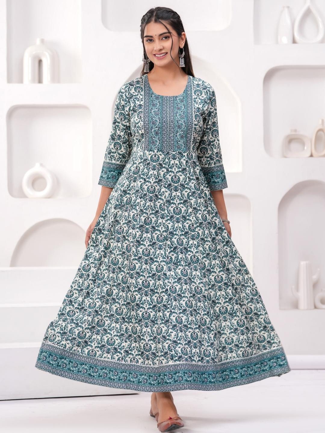 Khalish Women Blue Cotton Kurtas