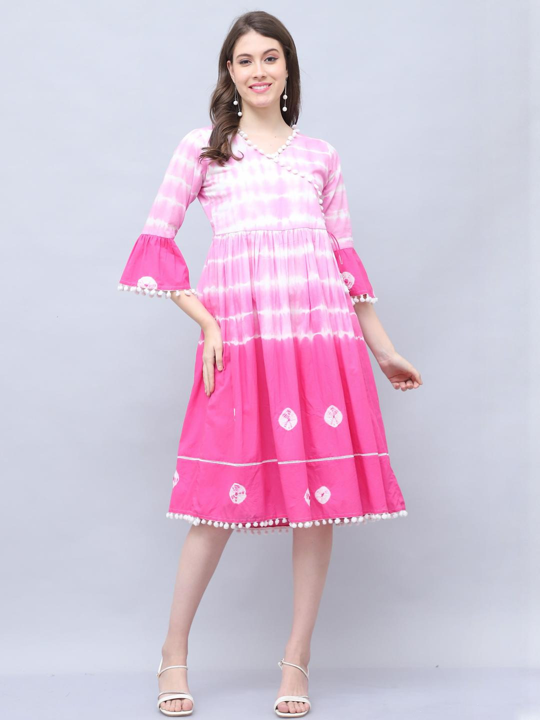 KALINI Floral Print A-Line Dress