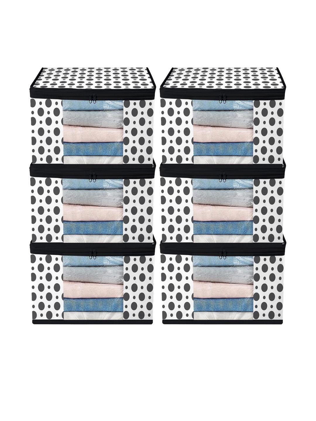 ANKIT INTERNATIONAL Pack of 6 Polka Design Saree Storage Organizers