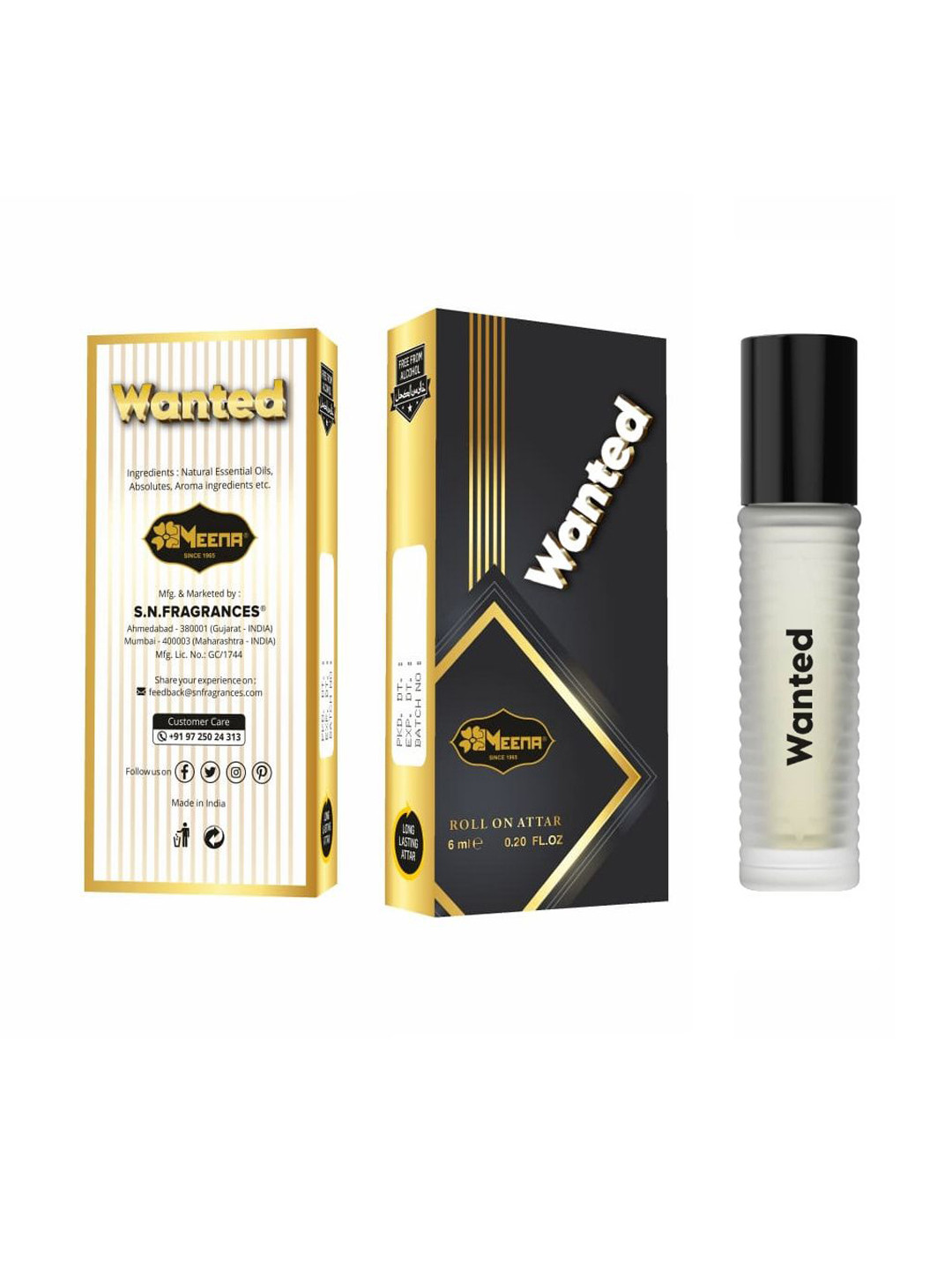 MEENA Wanted Long Lasting Roll On Attar - 6ml