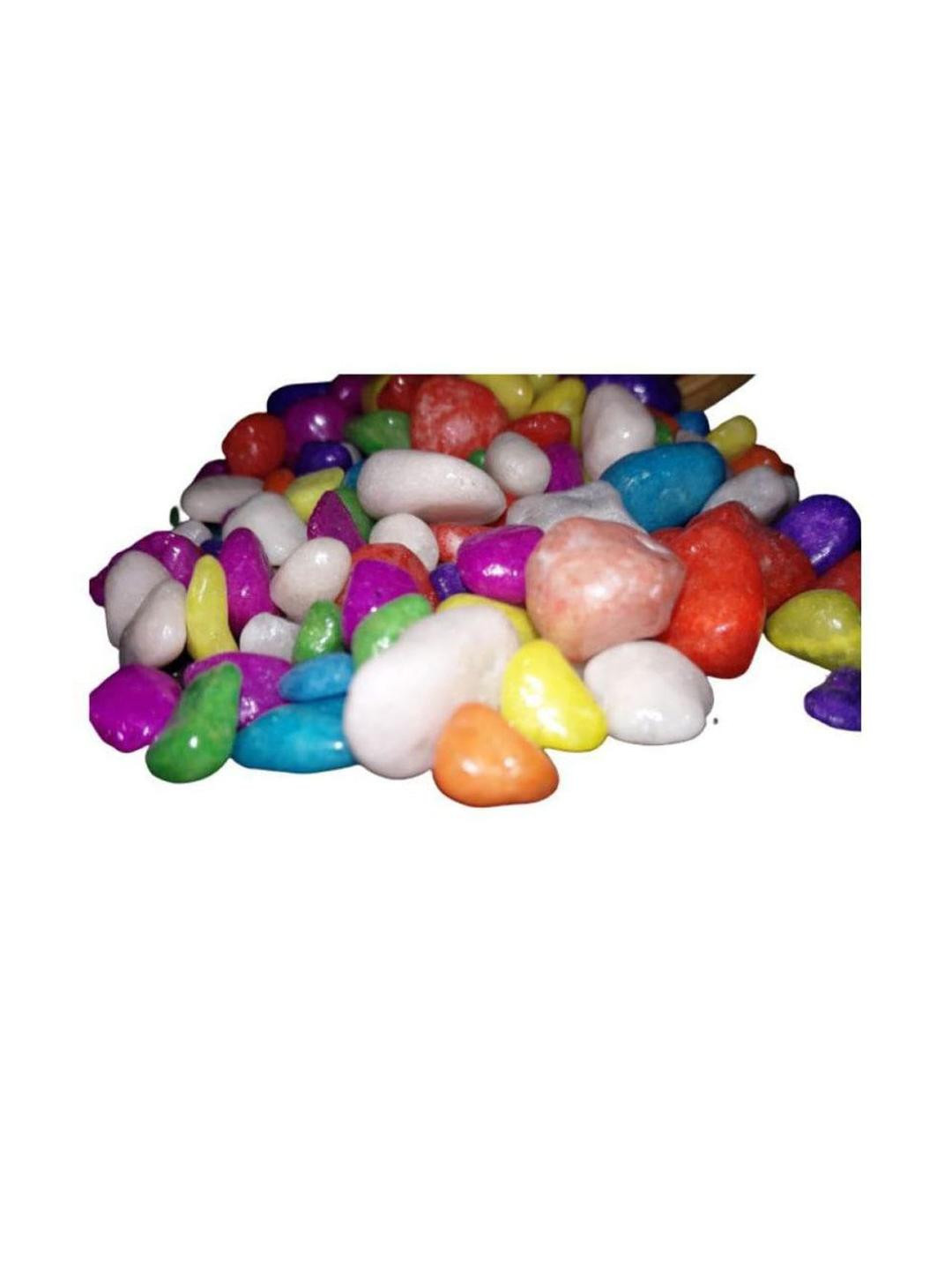 Somil Multicolor Pebbles/Stones for Garden, Plants, Lawns, Aquariums, Fish Pots, Home Decor, Vases, Furniture Filler. Size: 10-30mm, Shiny Multicolor -A464