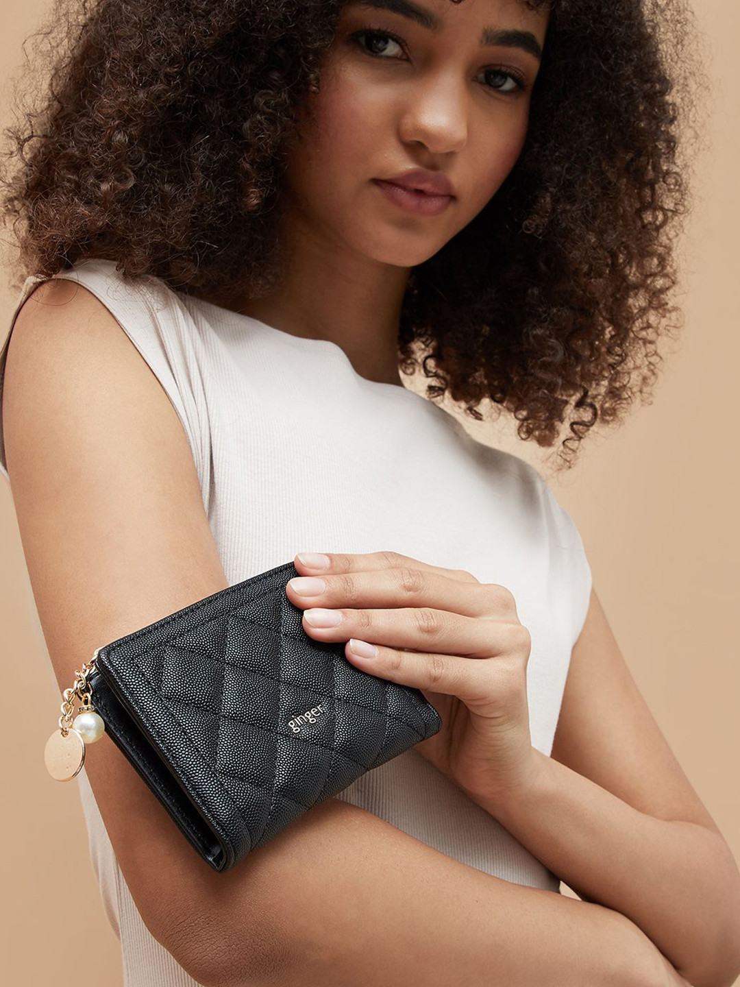 Ginger by Lifestyle Women Textured Geometric PU Two Fold Ladies Wallet