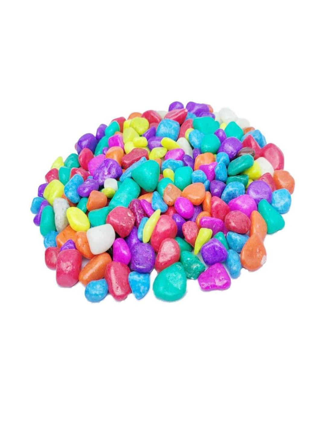 Somil Multicolor Pebbles/Stones for Garden, Plants, Lawns, Aquariums, Fish Pots, Home Decor, Vases, Furniture Filler. Size: 10-30mm, Shiny Multicolor -A448