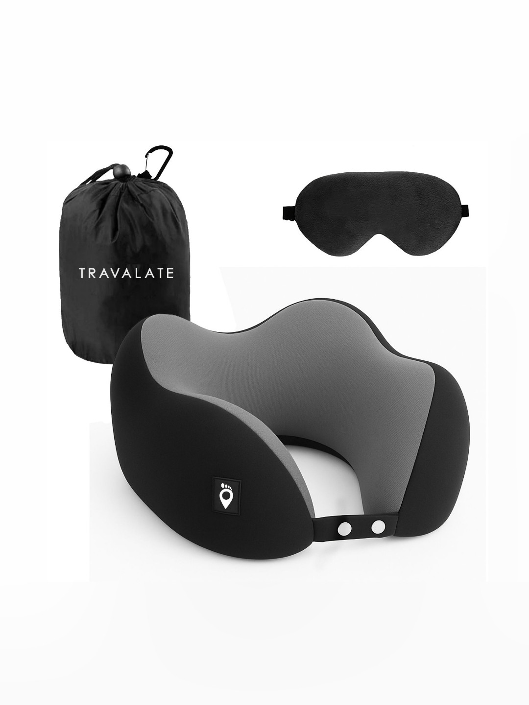 TRAVALATE Black Memory Foam Cotton Sleep Pillow